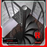 راه پله اسپیرال زیر محور