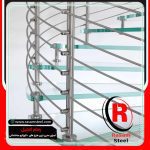 قیمت اجرای راه پله مارپیچ حول محور استیل شیشه ای