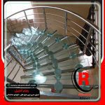 راه پله پیچ استیل شیشه ای