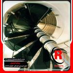 راه پله مارپیچ استیل شیشه ای