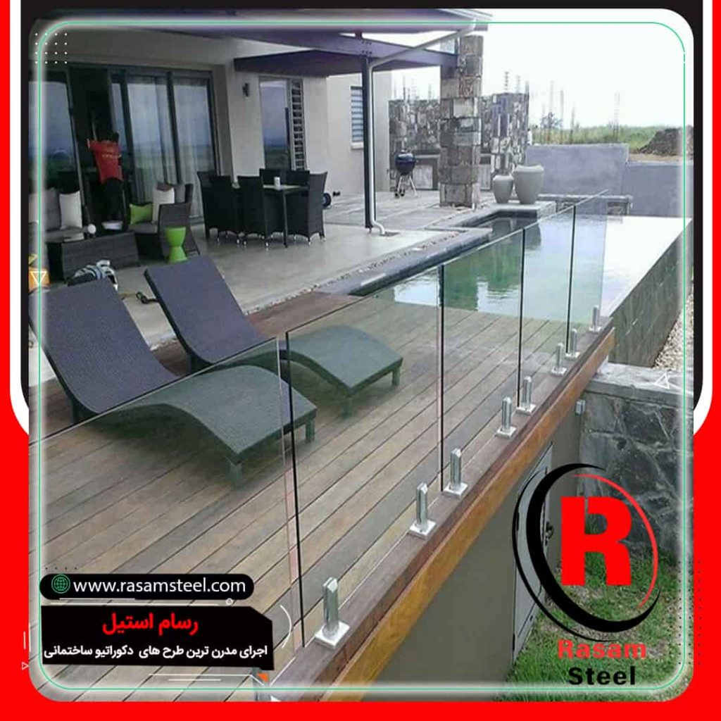 هندریل شیشه ای &ndash; نرده شیشه ای (هندریل یا جان پناه شیشه ای لیست قیمت)