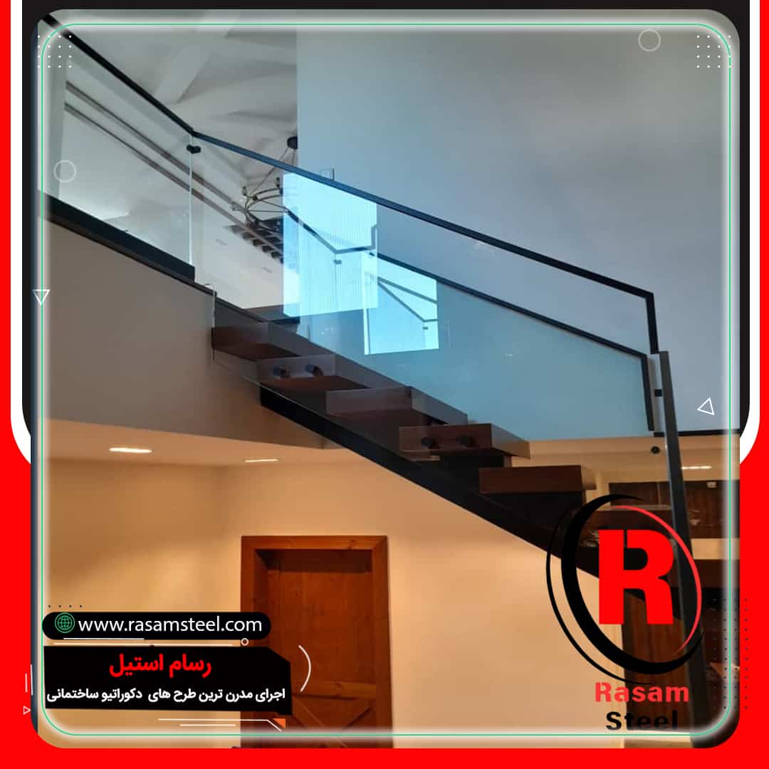 پروژه ساخت نرده شیشه ای فیکس پوینت پله دوبلکس